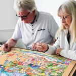 YISHAN Portable Jigsaw Puzzle Table Board, Standard Puzzle Case for Storage, Puzzle Mat, Puzzle Keeper Caddy Saver with Sorting Trays, Non-Slip Surface, Large by USUN