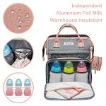 KABAQOO Baby Diaper Bag Backpack, Large Baby Bags for Boys Girls, Waterproof Travel Diaper Bag with Changing Pad, Pacifier Case and Stroller Straps, Baby Registry Search Shower Gifts, Pink Grey from KABAQOO