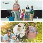 KABAQOO Baby Diaper Bag Backpack, Large Baby Bags for Boys Girls, Waterproof Travel Diaper Bag with Changing Pad, Pacifier Case and Stroller Straps, Baby Registry Search Shower Gifts, Pink Grey from KABAQOO