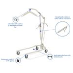 Invacare Lightweight Hydraulic Patient Lift, Beige, 450 lb. Weight Capacity, 9805P from Invacare