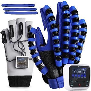 Rehabilitation Robot Gloves Hand Stroke Recovery Equipment with Five Workout Modes and Custom Time Settings Hemiplegia Finger Rehabilitation Trainer Robot Gloves Chargeable Hand Splint(Right Hand L) by 