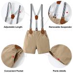 DISAUR Baby Boy Clothes Suits,Infant Gentleman Outfits Short Sleeves Romper +BowTie + Suspender Pants Wedding Set 0-18 Months(White,0-3Months) by 