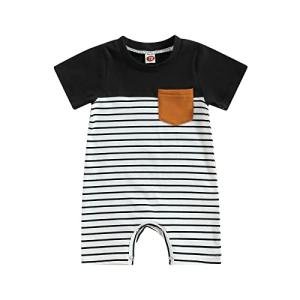 CIYCUIT Baby Boy Clothes 0 3 6 12 18 Months Stripe Short Sleeve Romper 3-6 Months by 