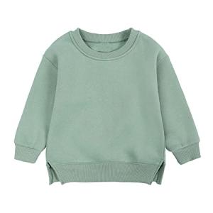 Toddler Baby Boy Girl Letter Crewneck Sweatshirt Cute Ear Hoody Tops Pullover Fall Winter Clothes Photography Outfits Green by Generic