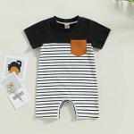 CIYCUIT Baby Boy Clothes 0 3 6 12 18 Months Stripe Short Sleeve Romper 3-6 Months by 