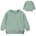 Toddler Baby Boy Girl Letter Crewneck Sweatshirt Cute Ear Hoody Tops Pullover Fall Winter Clothes Photography Outfits Green by Generic