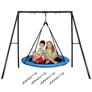 Trekassy 440lbs Swing Set for Backyard, 40" Saucer Swing with Frame for Kids Outdoor, Outdoor Play Equipment from Trekassy