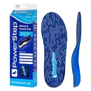 Powerstep Shoe Insole's Pinnacle Arch Support Orthotic Insert for Plantar Fasciitis, Equipment for Home Workouts, Blue, Men's 11-11.5, Women's 13-13.5 by Powerstep Insoles