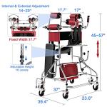 Walker for Seniors, Hemiplegia Rehabilitation Standing Frame Adult Walker Walking Aid for The Disabled, Medical Walker with Adjustable Height, Suitable for People of 59~71 inch by ZHDBMM