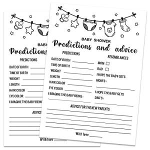 Baby Predictions and Advice Baby Shower Game, Girl or Boy Babies New Parent Message Advice Book, Baby Shower Party Games Supplies & Activities, 30 Game Cards Included from 