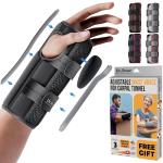 DR. BRACE Adjustable Wrist Brace Night Support for Carpal Tunnel, Doctor Developed, Upgraded with Double Splint & Therapeutic Cushion,Hand Brace for Pain Relief,Injuries,Sprains (L/XL Left Hand, Black) by DR. BRACE