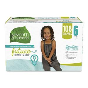 Seventh Generation Baby Diapers Size 6 Sensitive Protection Free & Clear Size 6, 108 Count by AmazonUs/SEVM7