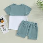 Mubineo Baby Boy Summer Clothes T Shirt Shorts Outfits Short Sleeve Tee Tops Shorts Clothing Set (Id Blue White, 12-18 Months) from Mubineo