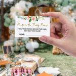 Measure Mommy's Belly Sign, Measure Mommy's Belly Guessing Cards(1 Standing Sign + 50 Guessing Cards), Gold, Pink Flower Baby Shower Game Set by 