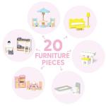 Milliard Doll House / 20 Furniture Pieces / 2.5 Feet High / Perfect Wooden Dollhouse for Kids from Milliard