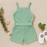 FOCUTEBB 2T Toddler Girl Clothes Baby Girls Summer Outfits Sleeveless Clothing Summer Outfits Cute Halter Romper Onepiece Jumpsuit Bodysuit Outfit Set Summer Clothes Set Green 2-3T/100cm by 