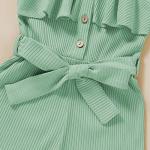 FOCUTEBB 2T Toddler Girl Clothes Baby Girls Summer Outfits Sleeveless Clothing Summer Outfits Cute Halter Romper Onepiece Jumpsuit Bodysuit Outfit Set Summer Clothes Set Green 2-3T/100cm by 