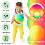 Vinsot 12 Pack 8.5 Inch Playground Balls Dodgeball with Hand Pump, Inflatable Bouncy Rainbow Kickball, Handball for Kids and Adults Indoor Outdoor Schoolyard Camps Beach Picnic Games (Mixed Color) from Vinsot