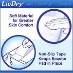 Incontinence Booster Pads by LivDry | Extra Absorbent Protection for Adults, Unisex | Disposable Comfortable Pad (20 Count, Regular Length) by LivDry