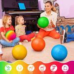 Vinsot 12 Pack 8.5 Inch Playground Balls Dodgeball with Hand Pump, Inflatable Bouncy Rainbow Kickball, Handball for Kids and Adults Indoor Outdoor Schoolyard Camps Beach Picnic Games (Mixed Color) from Vinsot