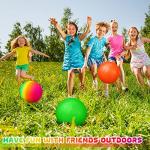 Vinsot 12 Pack 8.5 Inch Playground Balls Dodgeball with Hand Pump, Inflatable Bouncy Rainbow Kickball, Handball for Kids and Adults Indoor Outdoor Schoolyard Camps Beach Picnic Games (Mixed Color) from Vinsot