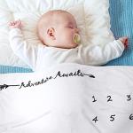 Yoothy Baby Monthly Milestone Blanket for Boy Girl Gender Neutral Gift for Baby Shower, Mountain Blanket for Newborn Picture, Wreath &12 Stickers Included, Soft Flannel Blanket 45''x40'' from Yoothy