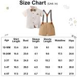 DISAUR Baby Boy Clothes Suits, Toddler Boy Short Sleeves Shirt+ Suspender Pants Outfit Sets Gentleman Wedding Suit 1-5 Years(Beige,4-5Years) by 