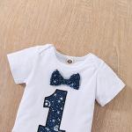 LYQTloml Baby Boys Circus Space 1st Birthday Outfit Cake Smash Romper + Pants + Adjustable Suspenders Clothes for Photo Shoot from 