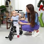 XJD 7 in 1 Toddler Bike with Push Handle,tricycles for 1 to 3 Years Old, Toddler Tricycle with Push Handle for Boy Girl, Baby Bike Balance Bike with Adjustable Seat Height and Removable Pedal (Black) by XJD
