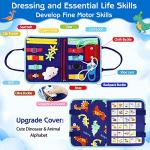 Esjay Toddler Busy Board Montessori Toys for 1 2 3 4 Year Old, Sensory Board with Buckles Educational Activities for Learning Fine Motor Skills, Gifts for Girls Boys, Travel Toys for Airplane Car by Esjay