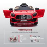 Tinkeal Ride on Car for Kids,Battery Powered Electric Vehicle w/ Remote Control,12V Licensed Mercedes Benz GTR Kids Car to Drive,Ride On Toy with 3 Speeds LED Lights AUX Port MP3 Music (Red) from Tinkeal