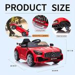 Tinkeal Ride on Car for Kids,Battery Powered Electric Vehicle w/ Remote Control,12V Licensed Mercedes Benz GTR Kids Car to Drive,Ride On Toy with 3 Speeds LED Lights AUX Port MP3 Music (Red) from Tinkeal