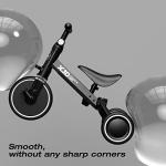 XJD 7 in 1 Toddler Bike with Push Handle,tricycles for 1 to 3 Years Old, Toddler Tricycle with Push Handle for Boy Girl, Baby Bike Balance Bike with Adjustable Seat Height and Removable Pedal (Black) by XJD