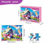 Fishwisdom 100 Piece Jigsaw Puzzle for Kids Age 4-8 Teens Gift Family Time (Pink Unicorns) by fishwisdom