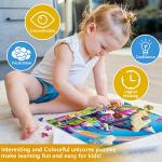 Fishwisdom 100 Piece Jigsaw Puzzle for Kids Age 4-8 Teens Gift Family Time (Pink Unicorns) by fishwisdom