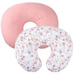 Tontukatu Nursing Pillow Cover 2 Pack 100% Cotton Nursing Pillow Slipcovers for Breastfeeding Moms Soft Fit Standard Infant Nursing Pillows & Positioners for Baby Boy Girl Floral and Pink from Tontukatu