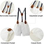 CARETOO Infant Baby Boy Clothes Gentleman Outfits Suit Newborn Summer Short Sleeve Bowtie Bodysuit + Suspender Shorts(0-18M) from 