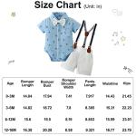 CARETOO Infant Baby Boy Clothes Gentleman Outfits Suit Newborn Summer Short Sleeve Bowtie Bodysuit + Suspender Shorts(0-18M) from 