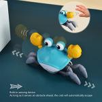 Ainstru Crawling Crab Baby Toy, Tummy Time Toy with Music and LED Light, Walking/Dancing/Moving Crab, Automatically Avoid Obstacle Toddler Interactive Crab Toys for Babies Kids, (Green) from Ainstru
