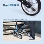 Rollator Walker with Seat, Senior 4 Wheel Medical Rolling Walker Lightweight and Easy to Fold, Mobility Walker Aid for Elderly in The Outdoors Only 13.65lb by Koosom