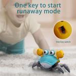 Ainstru Crawling Crab Baby Toy, Tummy Time Toy with Music and LED Light, Walking/Dancing/Moving Crab, Automatically Avoid Obstacle Toddler Interactive Crab Toys for Babies Kids, (Green) from Ainstru