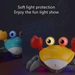 Ainstru Crawling Crab Baby Toy, Tummy Time Toy with Music and LED Light, Walking/Dancing/Moving Crab, Automatically Avoid Obstacle Toddler Interactive Crab Toys for Babies Kids, (Green) from Ainstru