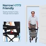 Rollator Walker with Seat, Senior 4 Wheel Medical Rolling Walker Lightweight and Easy to Fold, Mobility Walker Aid for Elderly in The Outdoors Only 13.65lb by Koosom