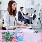 Lincia 6 Pieces 3 Ring Binder 1 Inch Round Ring Binder with 5 Tab Dividers Cute Binder Holds 8.5" x 11" Paper Marble Binder for Letter Size School Supplies and Office Supplies, 6 Designs from Lincia