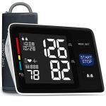 Blood Pressure Machine Upper Arm Automatic Digital Blood Pressure Monitors-1000 Memories 2 User Mode Adjustable Large Cuff Backlit Display BP Machine BP Meter BP Cuff for Home Use Carry Case(Black) by AlphaMed
