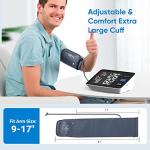 Blood Pressure Machine Upper Arm Automatic Digital Blood Pressure Monitors-1000 Memories 2 User Mode Adjustable Large Cuff Backlit Display BP Machine BP Meter BP Cuff for Home Use Carry Case(Black) by AlphaMed