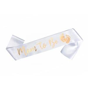 White Sash and Gold for Your Baby Shower (Mom to be) by OMISS