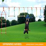 KIDINIX Warrior Obstacle Course for Kids-8 Durable Obstacles and 50ft Slackline Outdoor Hanging Play Equipment, Kids Toys, 440 lbs Weight Capacity, Have Fun in Backyard by KIDINIX