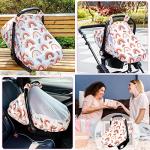 Car Seat Covers for Babies Rainbow Infant Carseat Canopy Cover with Peep Windows and Breathable Mesh, Kick-Proof, Soft Stretchy Baby Car Seat Cover Newborn Stroller Carrier Covers for Boys Girls from Pea Pod