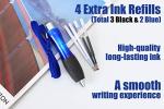 Big Weighted Fat Pens for Parkinsons Patients, Essential Tremors, Arthritis Hand and Low Grip Strength - Heavy Weighted Pen to Help Parkinson's, Carpal Tunnel, Elderly(1 Pack with 4 Extra Ink Refill) by Wentur